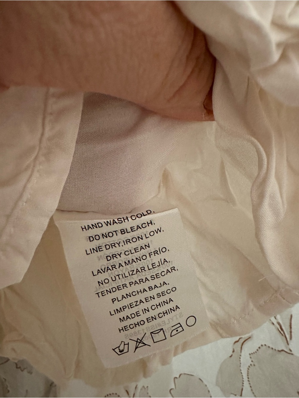 Women’s 100% cotton Cream and floral skirt - Picture 5 of 6